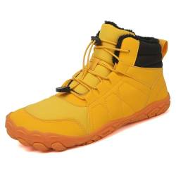 Winter Barfußschuhe Damen Herren Traillaufschuhe Wanderschuhe Zehenschuhe rutschfeste Stiefel Hike Barefoot Footwear Shoes (708Yellow, Erwachsene, Damen, 38, Numerisch, EU Schuhgrößensystem, M) von YImoomus