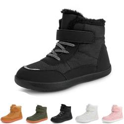 YImoomus Barfußschuhe Kinder Winter Wasserdicht Herbst Herren Daman, Warm Halten Kinder Traillaufschuhe Unisex (K500 schwarz, Grundschulkind, 26, Numerisch, EU Schuhgrößensystem, M) von YImoomus