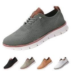 YImoomus Wearbreeze Schuhe Herren, Urban - Ultra-bequeme Schuhe mit Fußgewölbeunterstützung, Oxfords Business-Walking-Mesh Bequeme Orthopädische Schuhe (Green,47) von YImoomus