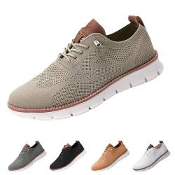 YImoomus Wearbreeze Schuhe Herren, Urban - Ultra-bequeme Schuhe mit Fußgewölbeunterstützung, Oxfords Business-Walking-Mesh Bequeme Orthopädische Schuhe (Grey,39) von YImoomus