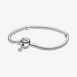 YJHQSS Armbänder 925 Sterling Silber Verschluss Armreif Fit Original Charm Armband Armreif Schmuck Geburtstagsgeschenke Klassisch Mode A 18cm von YJHQSS