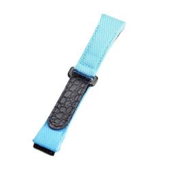 YKMYXZ Uhrenarmband， Herren Nylon Canvas Nähte Echtleder Armband(Bule) von YKMYXZ