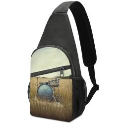 Crossbody-Taschen, Musiktrommel im Felddruck, Brusttasche, Schultertasche, Outdoor, Brusttasche, tragbare Brusttasche, verstellbare Umhängetasche, Stil, Einheitsgröße, Stil:, Einheitsgröße, Modern von YKUDBN