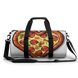 Sporttasche für Herren und Damen, "I Love Pizza", Herz-Druck, Reisetasche, Sporttasche mit Schuhfach, "I Love Pizza-Herz, 45 cm/22,9 cm/22,9 cm/22,9 cm/22,9 cm, I Love Pizza Herz, 17.7in/9in/9in von YKUDBN