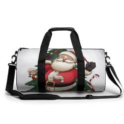 Sporttasche für Herren und Damen, Motiv: Merry Christmas, Reisetasche, Reisetasche, Sporttasche, Sporttasche mit Schuhfach, Merry Christmas, 45 cm / 22,9 cm / 22,9 cm / 22,9 cm, weihnachtsmotiv, von YKUDBN