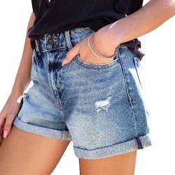 Jeans Short Damen Jeans Bermuda Damen Jeans Shorts Damen High Waist Sommer Sexy Frauen Kurze Hose Damen Stretch Grosse Grössen Casual Lose Jeansshorts Hotpants Bermuda Shorts Damen Y2k Damen-Shorts von YLLQXI