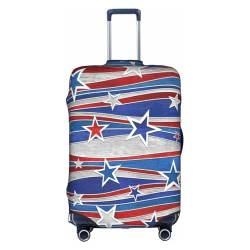 YMZTDDE Patriotic Stars Strips Independence Day Print Fashion Design Travel Luggage Protective Covers Washable Polyester Suitcase Cover, weiß, L von YMZTDDE