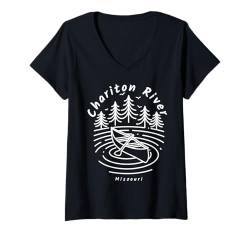 Damen Chariton River, Missouri T-Shirt mit V-Ausschnitt von YO MINUS