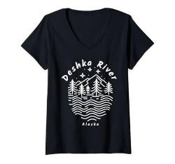 Damen Deshka River, Alaska T-Shirt mit V-Ausschnitt von YO MINUS