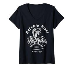 Damen Hatchie River, Mississippi T-Shirt mit V-Ausschnitt von YO MINUS