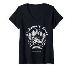 Damen Kickamuit River, MA T-Shirt mit V-Ausschnitt von YO MINUS