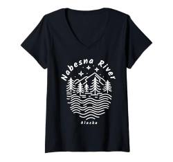 Damen Nabesna River, Alaska T-Shirt mit V-Ausschnitt von YO MINUS