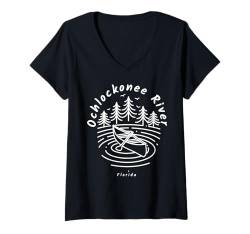 Damen Ochlockonee River, Florida T-Shirt mit V-Ausschnitt von YO MINUS