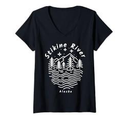 Damen Stikine River, Alaska T-Shirt mit V-Ausschnitt von YO MINUS