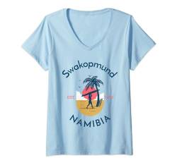 Damen Swakopmund Namibia T-Shirt mit V-Ausschnitt von YO MINUS