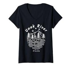 Damen Unuk-Fluss, Alaska T-Shirt mit V-Ausschnitt von YO MINUS