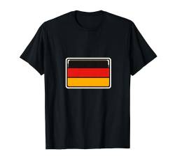 Deutsch Banner Fan Deutschland Flagge Retro Kunst T-Shirt von YO!