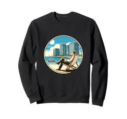 Tropischer Sonnenuntergang Strand Design Ruhestand Urlaub Vintage Sweatshirt von YO!