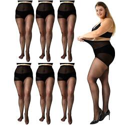 6 x durchsichtige Strumpfhosen für Damen, schwarz, 20D, Schwarz , M/L von YOGINGO