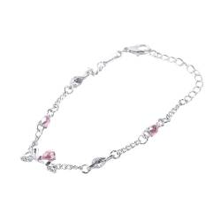 YOGOTEU Damen-Armband, schimmerndes Strass-Armband, modisch, versilbert, verstellbare Länge, stilvoller Partyschmuck von YOGOTEU