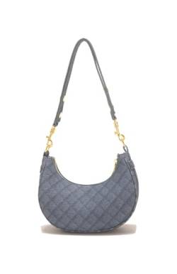 YOKIKIYO - Damen Denim Unterarmtasche Karomuster Halbmond Handtasche Einfache Umhängetasche Outdoor Satchel Geldbörse Mode Crossbody, A / Blau von YOKIKIYO