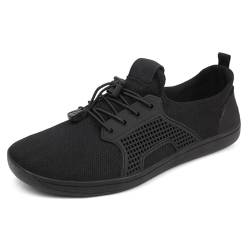 Minimalistische Barfußschuhe für Herren und Damen, breite minimalistische Barfußschuhe, Walking-Sneaker, Sneaker, leichte Wanderschuhe, lässig, bequeme Laufschuhe, Schwarz , 39 2/3 EU von YOMACY