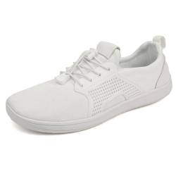 Minimalistische Barfußschuhe für Herren und Damen, breite minimalistische Barfußschuhe, Walking-Sneaker, Sneaker, leichte Wanderschuhe, lässig, bequeme Laufschuhe, weiß, 42 1/3 EU von YOMACY