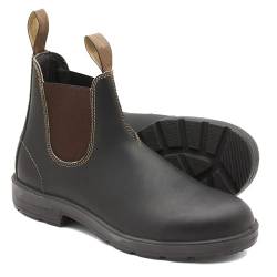 YOMACY Handgefertigte Vintage-Stiefel, kurze Regenstiefel, wasserdicht, rutschfest, Unisex, Lederstiefel, Vintage-Leder, runde Zehenpartie, flache kurze Stiefel, niedrige Arbeitsstiefel, Schwarz / von YOMACY