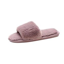 YONGHONGKEJI Pantoffeln Damen Damen Hausschuhe Aus Memory Foam, Baumwolle, mit Offener Spitze, Flauschige, Ultraweiche Hausschuhe, Bequeme, Warme Hausschuhe, Kreative Geschenke für Mädchen und Fre von YONGHONGKEJI