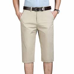 YOUCAI Herren Chino Shorts Bermuda Kurze Hose Business Casual Knielang Sommer Hose Herren Shorts Pants Für Männer Freizeithose Sommer-Shorts Anzug Shorts Khaki 30 von YOUCAI