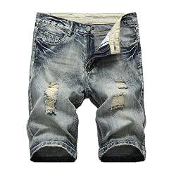 YOUCAI Herren Jeans Shorts Kurze Hose Sommer Stretch Denim Short Sweathose Atmungsaktive Jeans Kupfergrau 38W von YOUCAI