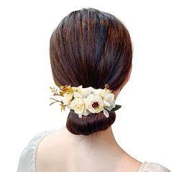 YOUNAFEN Blumen-Haarkämme für Frauen, florale Haarkämme, Braut-Haarkamm, Kopfschmuck, Hochzeits-Haarkamm, Seitenkamm, Hochzeits-Haarteil von YOUNAFEN