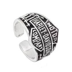 YOYOYAYA Ring S925 Sterlingsilber Herren Wind Lokomotive Harley verstellbar Retro Classic Party Damen Paar Exquisite Mode Einfachheit Geburtstag Gedenken Geschenk von YOYOYAYA