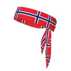 Norwegische Flagge, Schweißband, Stirnband, Herren, Ninja-Stirnbänder, Sport-Kopfband, athletisches Stirnband für Herren von YQxwJL