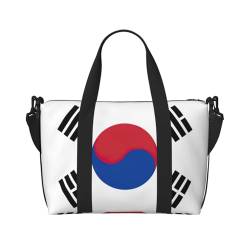 Reisetasche mit Flagge der Republik Korea, Workout-Reisetasche, Übernachtungs-Umhängetasche, Wochenendtasche für Damen und Herren, Schwarz, Einheitsgröße von YQxwJL