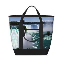 YQxwJL Niagara isolierte Kühltasche mit großem Fassungsvermögen, Einkaufstasche, für Reisen, Strand, wiederverwendbare Einkaufstasche für Erwachsene, Schwarz, Einheitsgröße, Schwarz , Einheitsgröße von YQxwJL