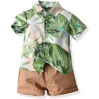 YRIIOMO Shirt & Hose Sommer Kurzarm Blumenhemd und lässige Shorts Zweiteiliges Set für kleine Jungen von YRIIOMO