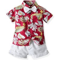 YRIIOMO Shirt & Hose Sommer Kurzarm Blumenhemd und lässige Shorts Zweiteiliges Set für kleine Jungen von YRIIOMO