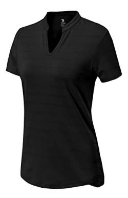 YSENTO Damen Sport T-Shirt Kurzarm Laufshirt Atmungsaktiv Fitnessshirt Gym Yoga Tops Funktionsshirt mit V-Ausschnitt(Schwarz,2XL) von YSENTO