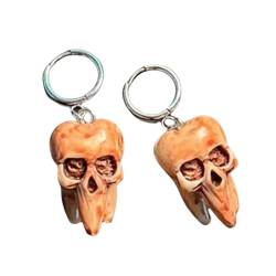 YUEHUINIAO Handgefertigte Totenkopf-Ohrringe, stabiles Harz, Gothic-Stil, Punk-Stil, Schmuck-Accessoire für trendige Damen und Herren, für den täglichen Gebrauch von YUEHUINIAO