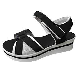 YULONGESS Sandalen Damen, Weiß Flipflopssandalen mit Fussbett Flip Flops Stretch Fly Woven Sommerschuhe Zehentrenner Komfortable Hausschuhe 2023 Atmungsaktive Schuhe von YULONGESS