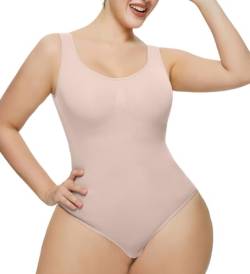 YUROUCIO Body Shaper Damen Formender Miederbody Shapewear String Body Breite Träger Bodysuit Bauchweg Bodyshaper Stark Shape Body Top Tanga Formbody Figurformender Unterwäsche Bodys von YUROUCIO