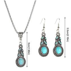 Kette Teardrop Dangle Turquoise Turquoise – Boho For Women Statement Bohemian Dangling Girls Turquoise Simple Drop Necklace Necklace Blue Vintage Necklace Western Necklaces & (d-as show, One Size) von YWJewly
