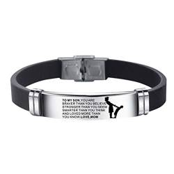 YWJewly Armband Zur Mädchen Silikon von & Mom And Son Steel Dad Armband Inspirierende Armbänder Armband Armbänder Armband Geknüpft Damen (C, One Size) von YWJewly