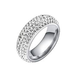 YWJewly Leere Sternherzringe für Frauen and Männer Hochzeit Bling Hip Ring Hop Schmuck Edelstahl Weibliche Stahl Verlobungsringe Für Frauen Männer Ringe Abtei Ringelblumen Salbe (Silver, 6) von YWJewly