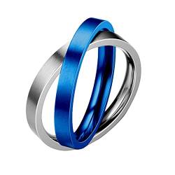 YWJewly Verstellbare Ringe für Damen Frauen unkomprimierter Verlobungsring Dekorationsring für Männer Ewige Ringe Ringe Rohlinge (Blue, 7) von YWJewly