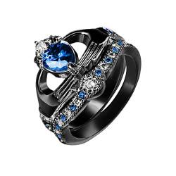 YWJewly für Frauen zur Linderung von Angstzuständen Geschenk Hochzeit Handmade Cut Verlobungsring Schmuck Luxus Weiß Ringe Stoffgürtel Mit Doppel D-ringe (Black, 10) von YWJewly
