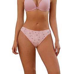 YWLINK Damenunterwäsche, Blumenmuster, niedlich, sexy, bequem, Slips für Damen Unterwäsche Damen Set Sexy Schwarz (1-Pink, S) von YWLINK