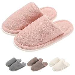 YWLINK Hausschuhe Damen Herren Winter Warme Plüsch with Memory Foam Faux Lammfell Pantoffeln Flauschige rutschfeste Slippers Indoor Outdoor (Pink-2, 40) von YWLINK