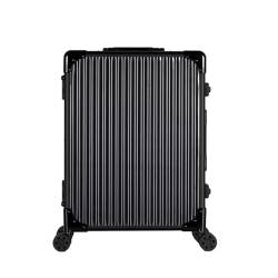 Professioneller Make-up-Koffer, extra großer Aluminium-Trolley, Make-up-Zugkoffer mit integrierten LED-Leuchten, professioneller Kosmetik-Organizer, Studio-rollendes (Black Stripe) von YXFAZPP